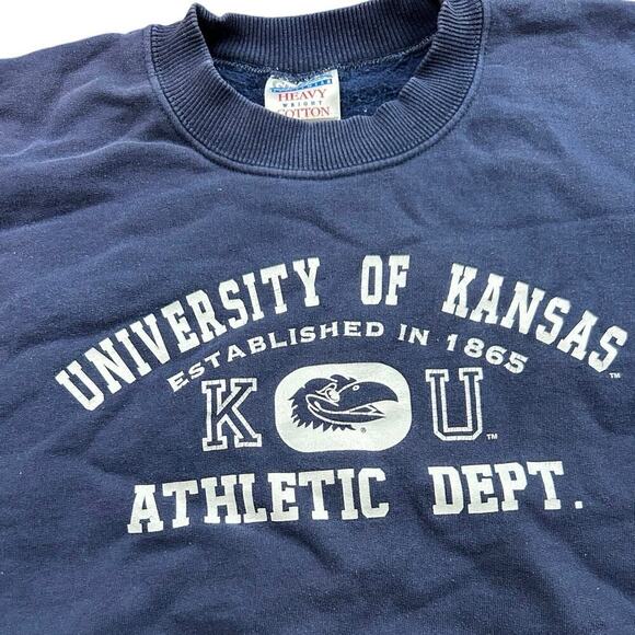 University of Kansas Athletic Dept. Vintage Crewneck Sweater - Picture 2 of 4